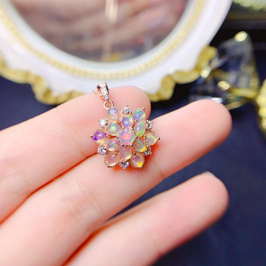 Natural White Opal Pendant Necklace
