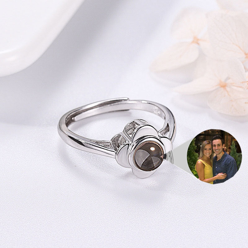 S925 Silver Adjustable Flower Ring