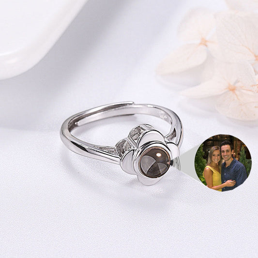 S925 Silver Adjustable Flower Ring