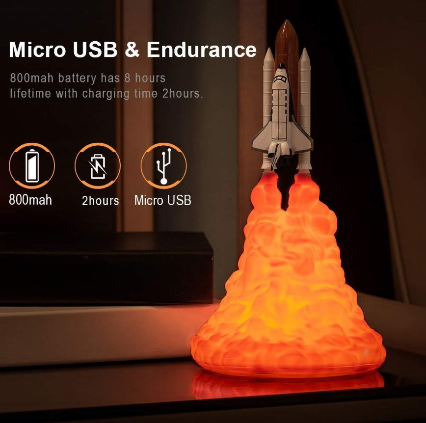 3D Rocket Space Shuttle Lamp