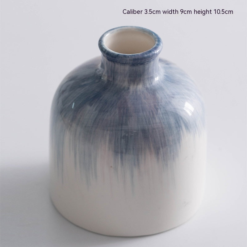 Hand-Painted Blue Ceramic Vase