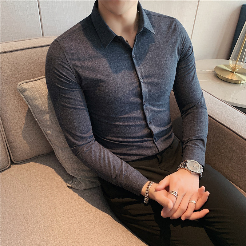 Spring New Men’s Solid Color Business Shirt