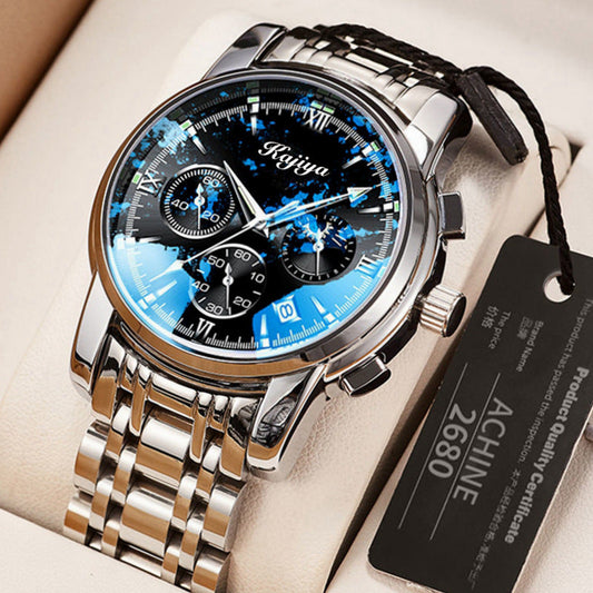 Men’s Luminous Waterproof Steel Calendar