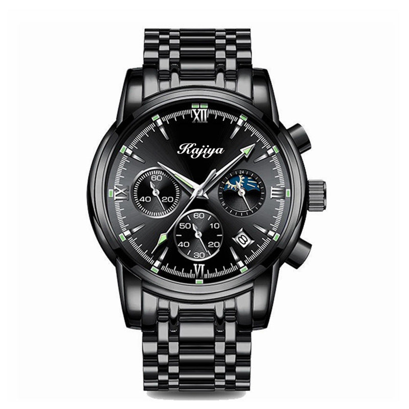Men’s Luminous Waterproof Steel Calendar