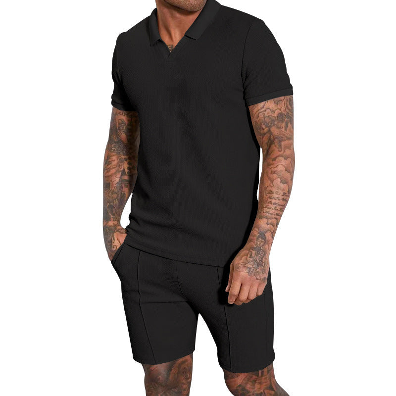 Men's Polo Lapel Two-piece Suit