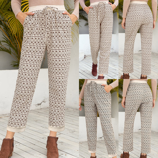 Ladies Printed Lace Loose Pants