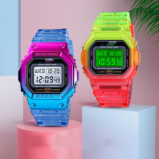 Transparent Strap Sports Watch Female