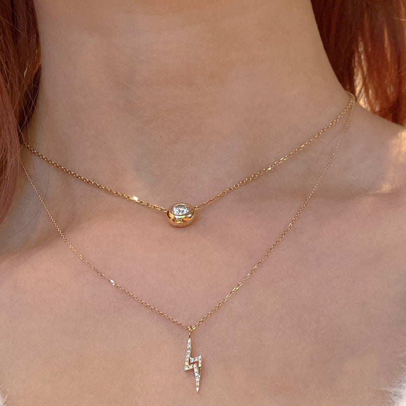 Sterling Silver Lightning Diamond Necklace