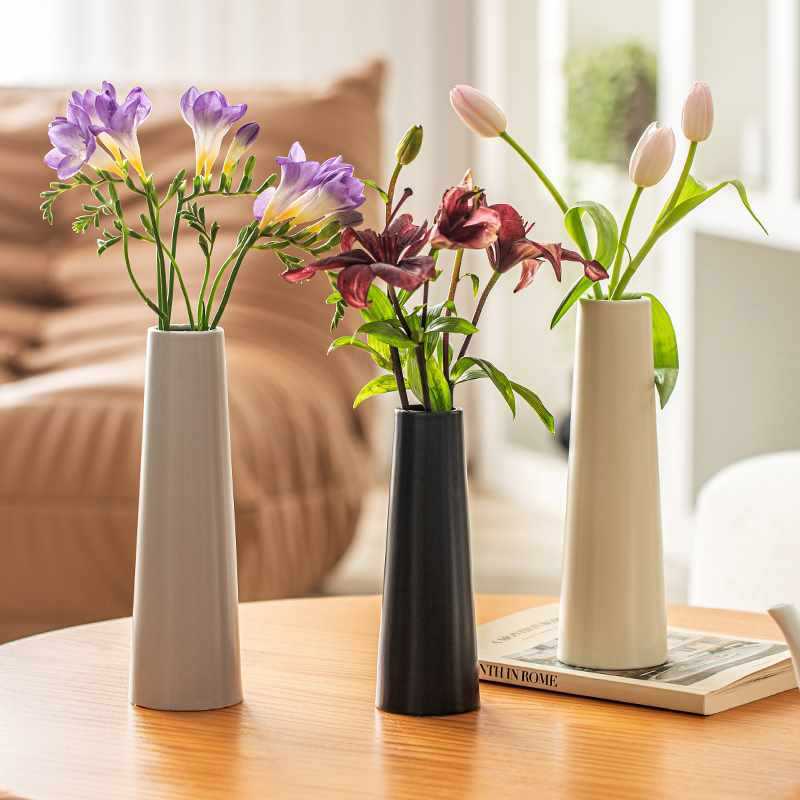 Narrow-Mouth Tulip Ceramic Vase