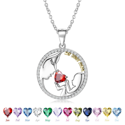 S925 Silver Mom & Baby Necklace