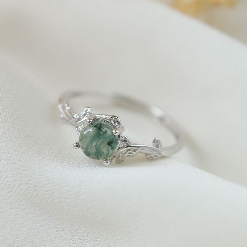 Green Agate S925 Silver Ring