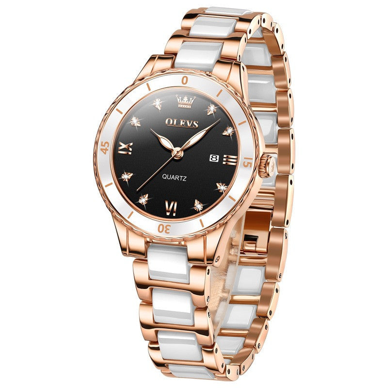 Ceramic Electronic Quartz OLEVS Watch Women