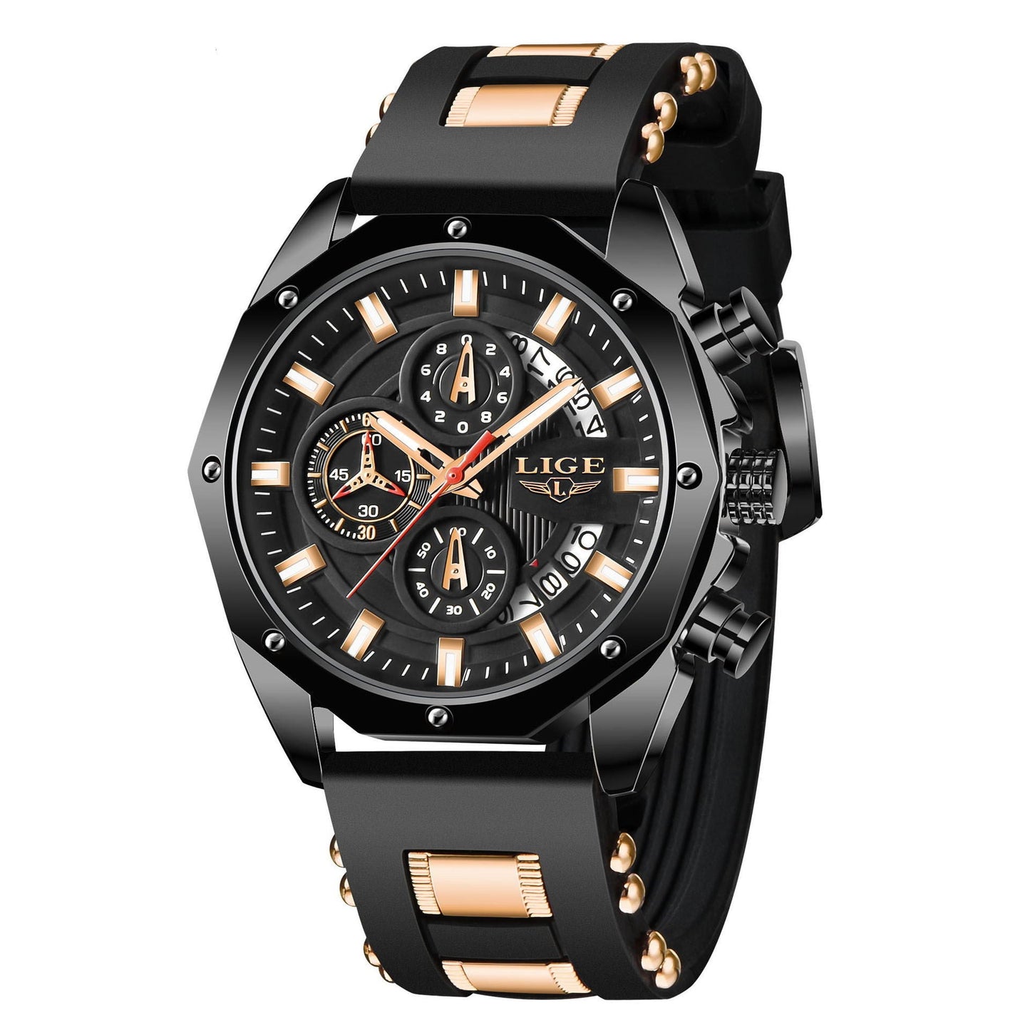 Luxury Silicone Sport Quartz Watch LIGE