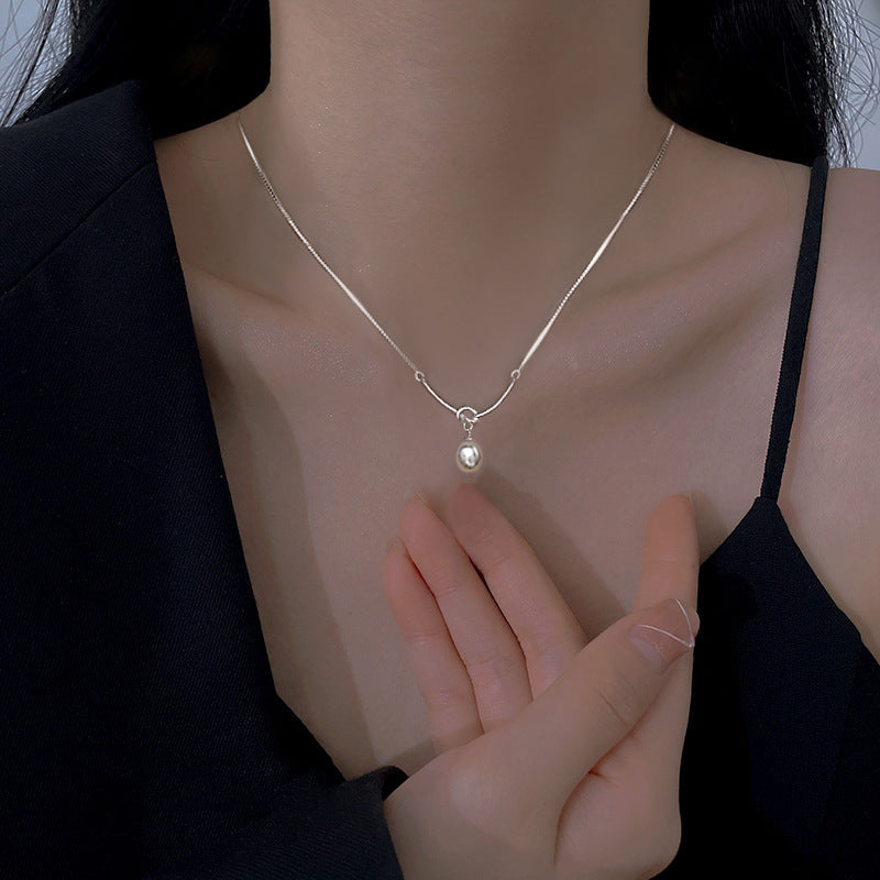 925 Silver Pearl Knot Necklace