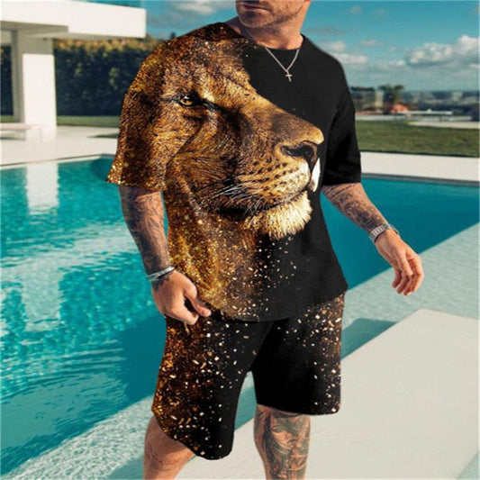 Men's Digital Print T-shirt Set