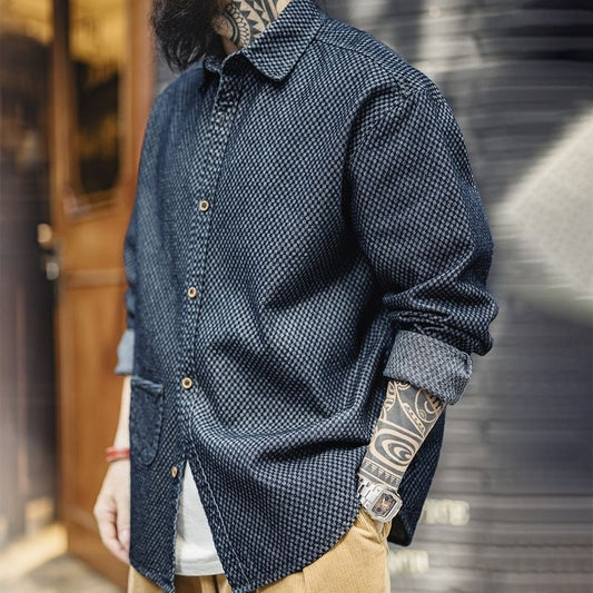 Retro American Plaid Denim Jacket