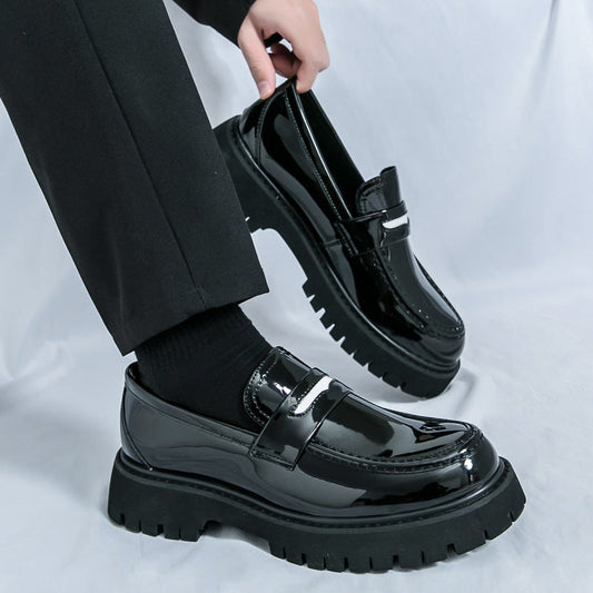 Men's Chunky Heel Simple Comfortable Leather Shoes