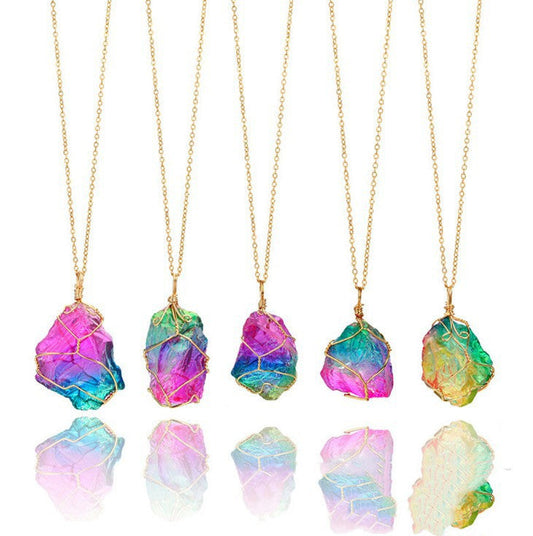 Seven-Color Natural Crystal Pendant