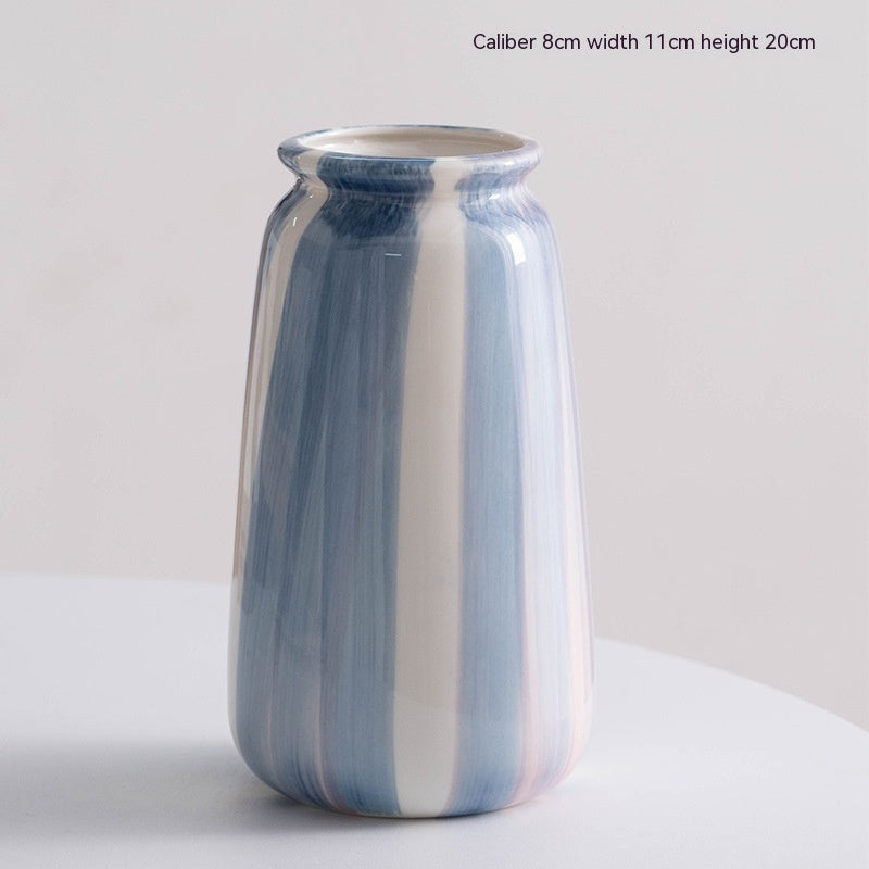 Hand-Painted Blue Ceramic Vase