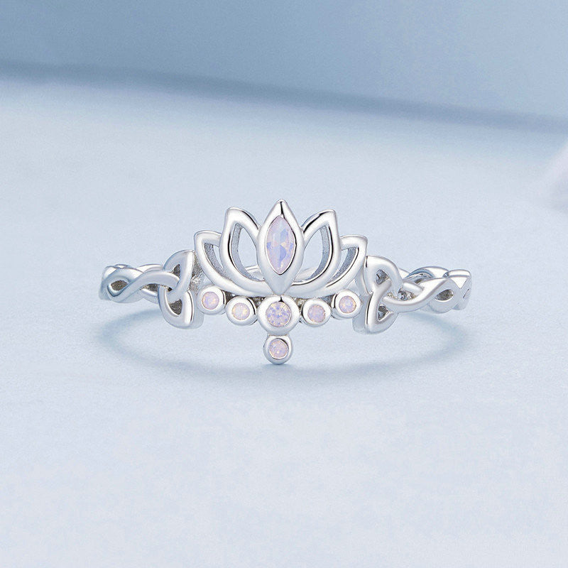 S925 Silver Summer Lotus Ladies Ring