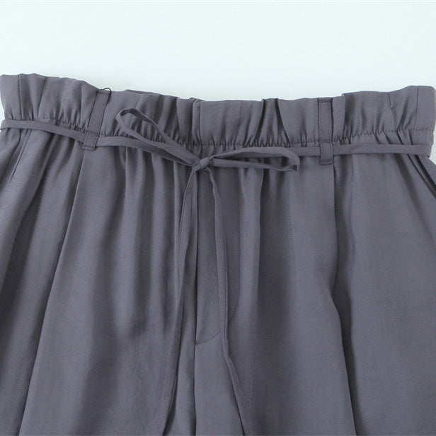 Women's Paper Bag Belted Trousers