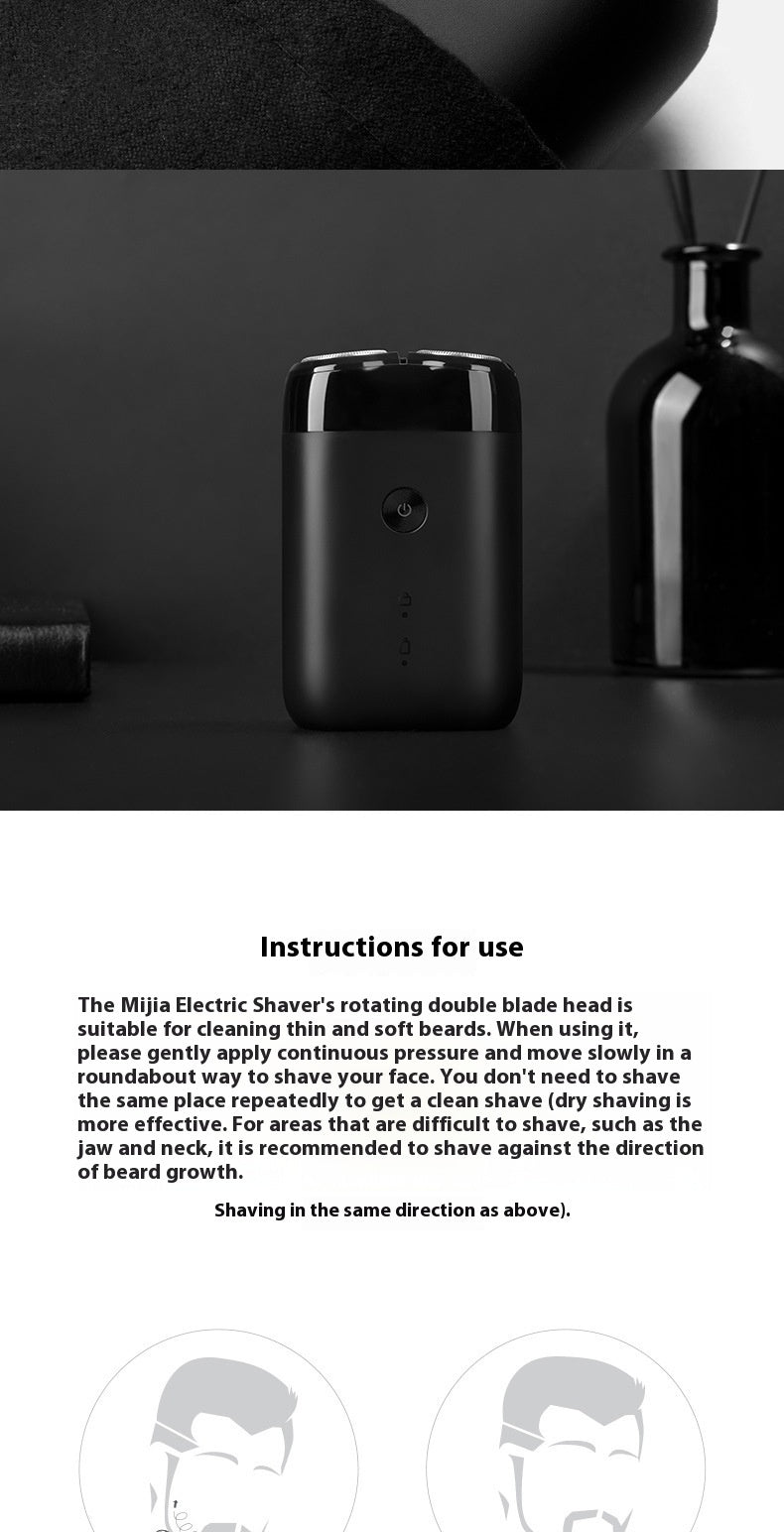 Electric Shaver S100 – Dual Rotary Cutter for Men
