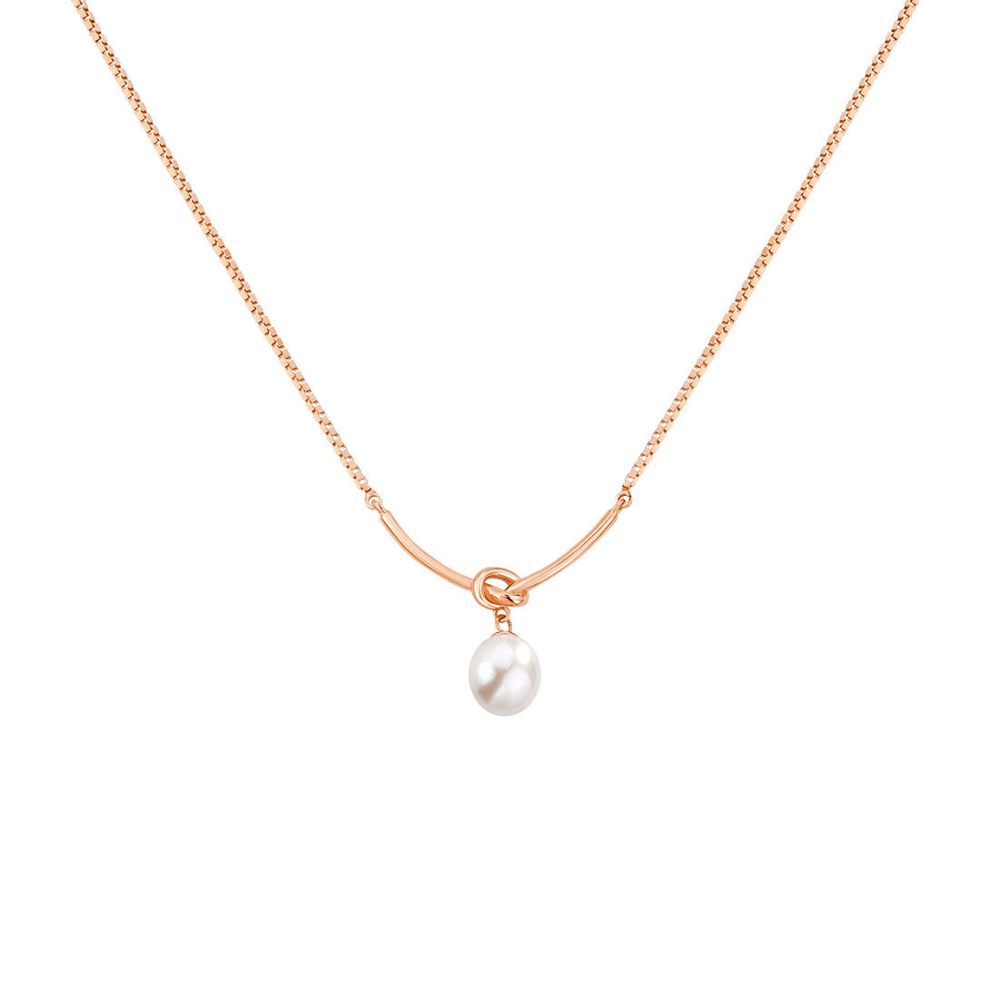 925 Silver Pearl Knot Necklace