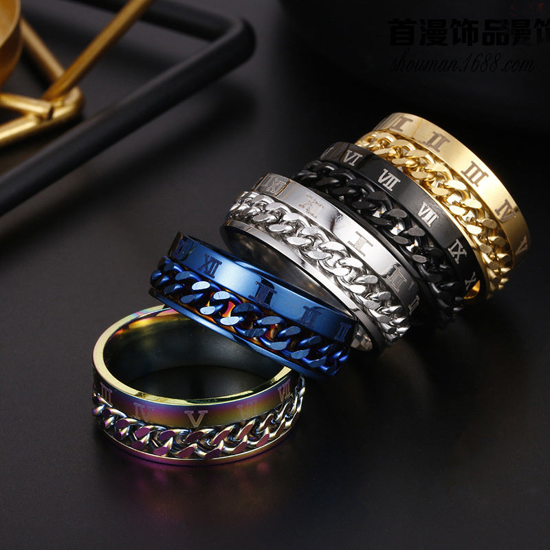 Roman Titanium Steel Ring