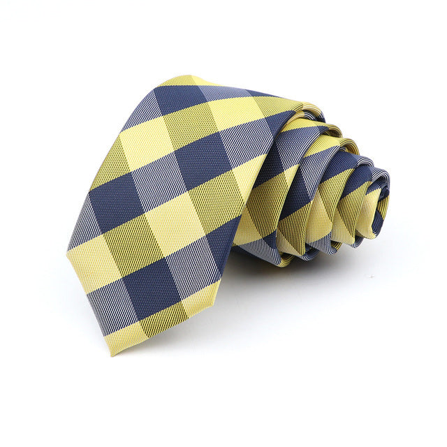 6cm Slim Polyester Plaid Tie