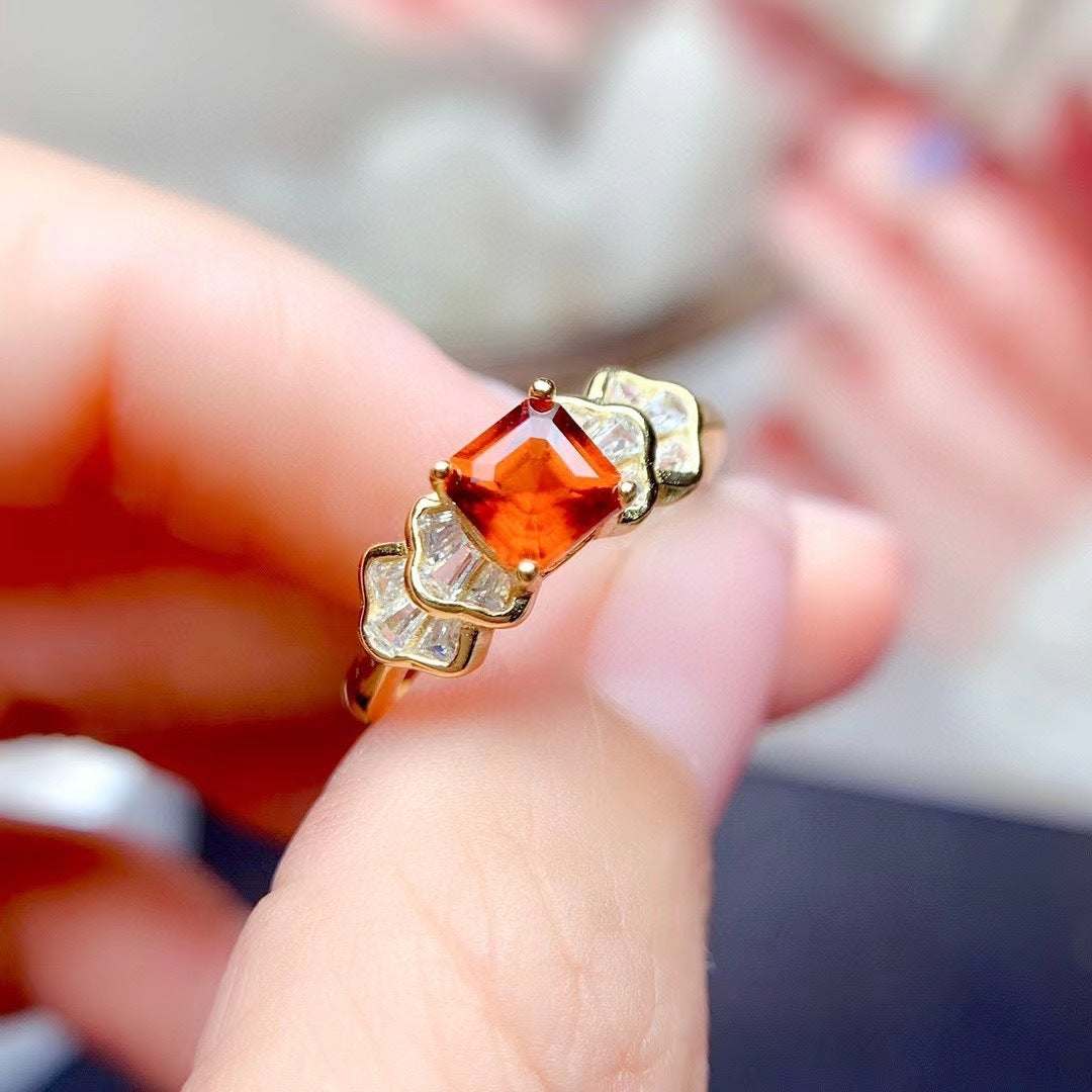 925 Silver Garnet Ring