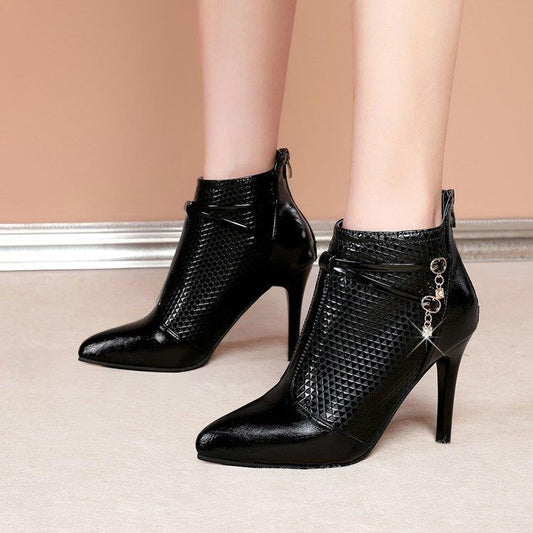 Black Pointy Stiletto Ankle Boots