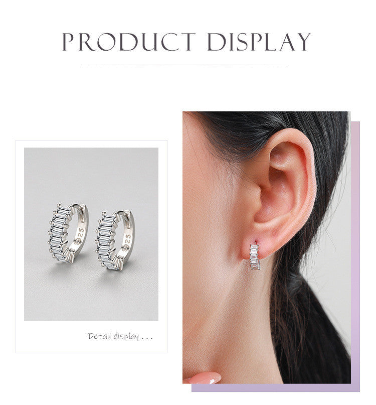 S925 Silver Zircon Earrings