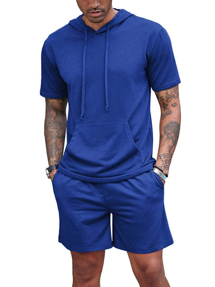 Men's Summer New Hooded Shorts Suit