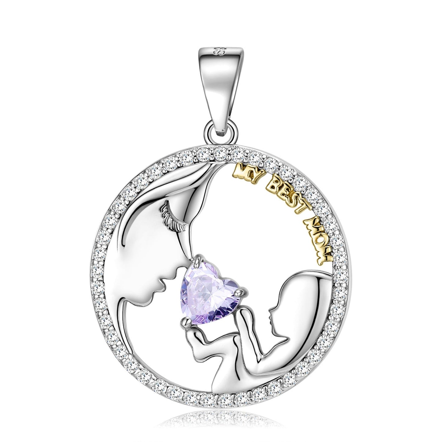 S925 Silver Mom & Baby Necklace