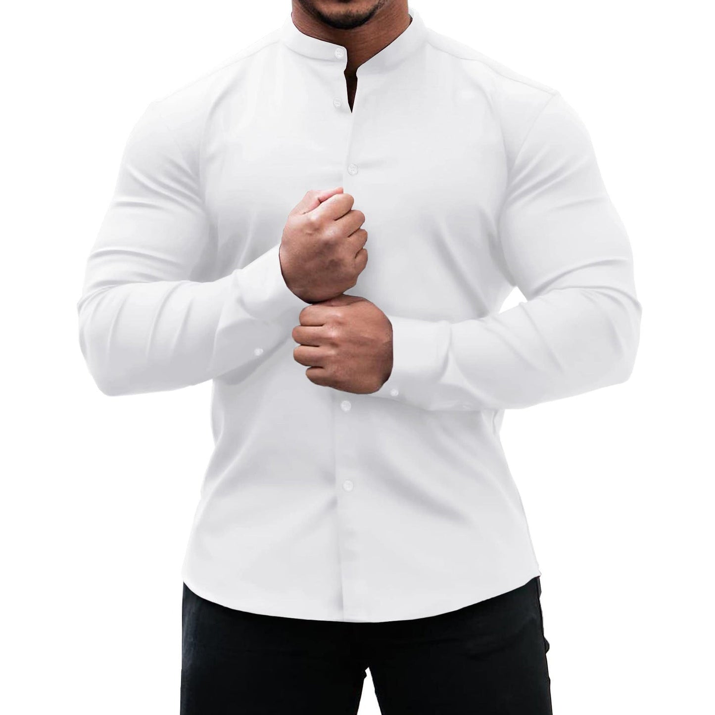 Men’s Long Sleeve Slim Button Shirt