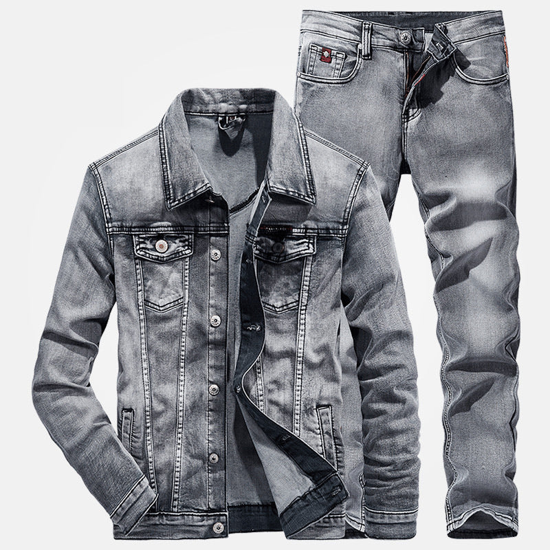 Men's Slim Denim Two-piece Suit