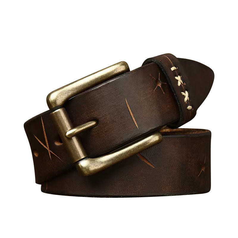 Vintage Cowhide Jeans Belt