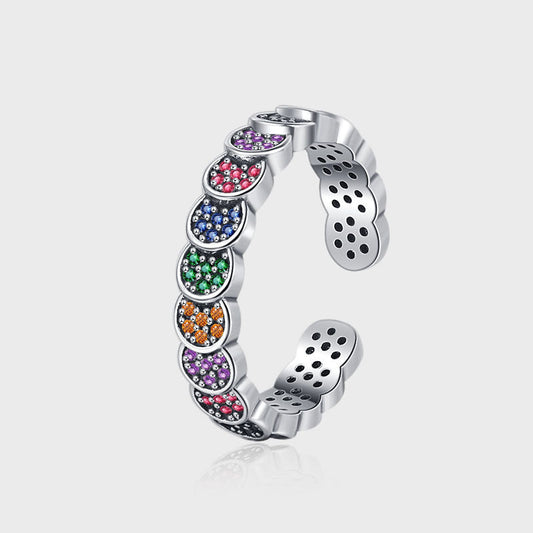 S925 Silver Color Diamond Retro Ring