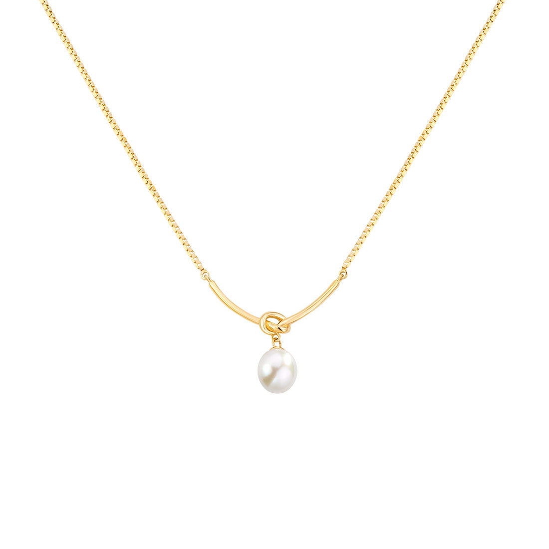925 Silver Pearl Knot Necklace