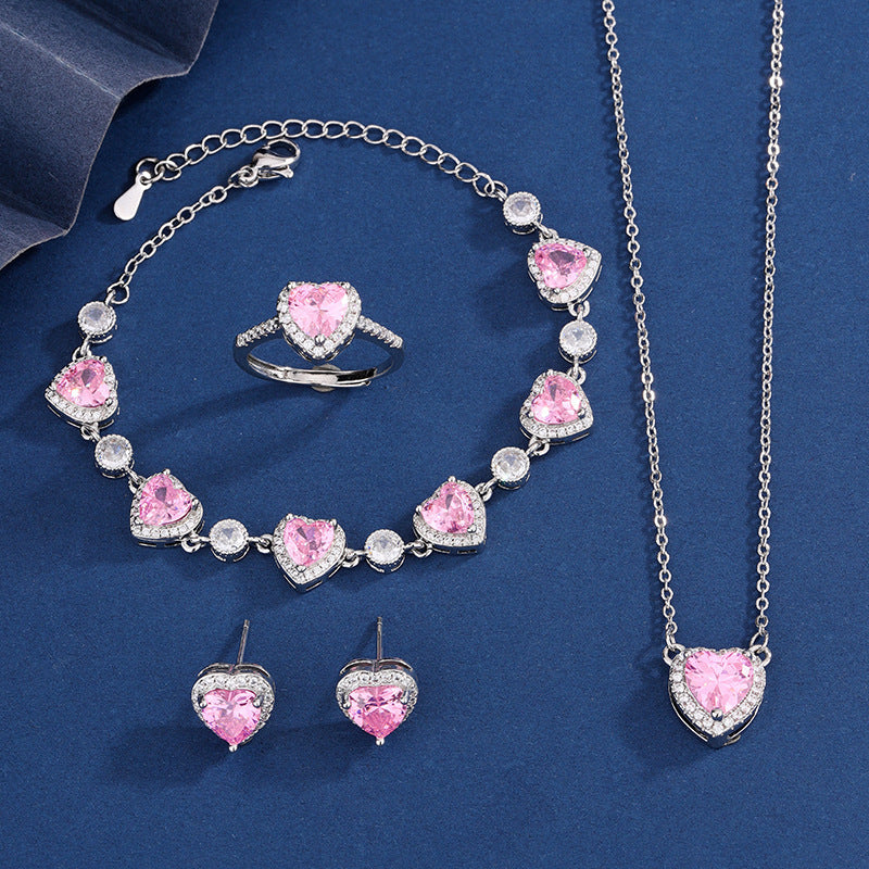 Women's Zircon Necklace Set