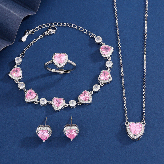 Women's Zircon Necklace Set