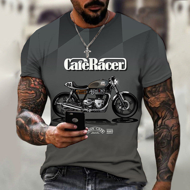 Vintage Motorcycle 3D Print T-shirt