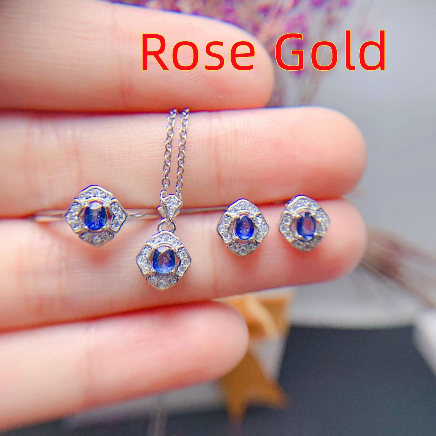 S925 Silver Natural Sri Lankan Sapphire