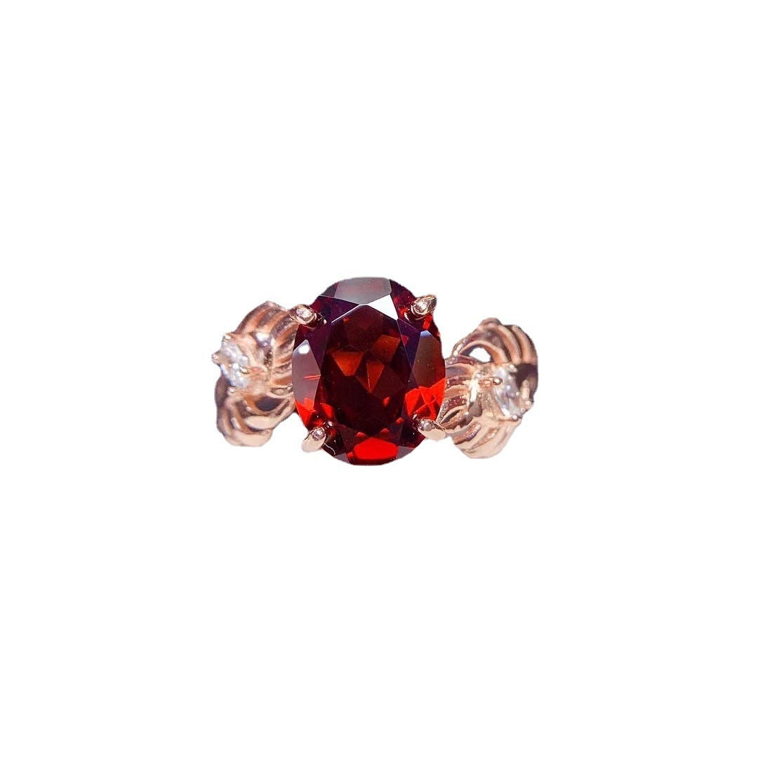 S925 Silver Women’s Garnet Ring