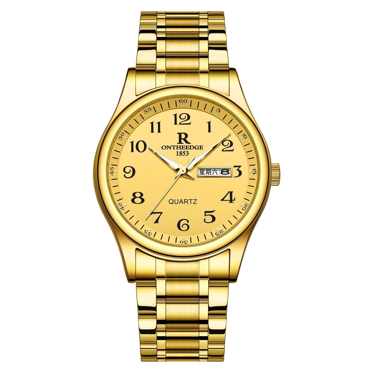 Men's All-Steel Double Calendar Watch