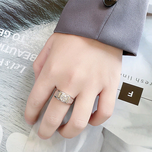 S925 Silver Moissanite Men’s Ring