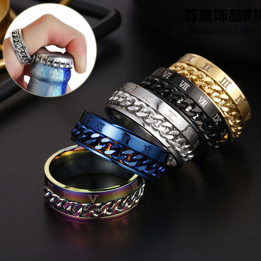 Roman Titanium Steel Ring
