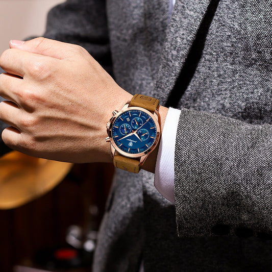 Waterproof Men’s Quartz Multifunction Watch