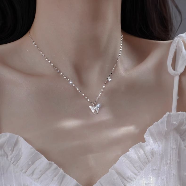 S925 Silver Butterfly Necklace – Elegant & Minimalist