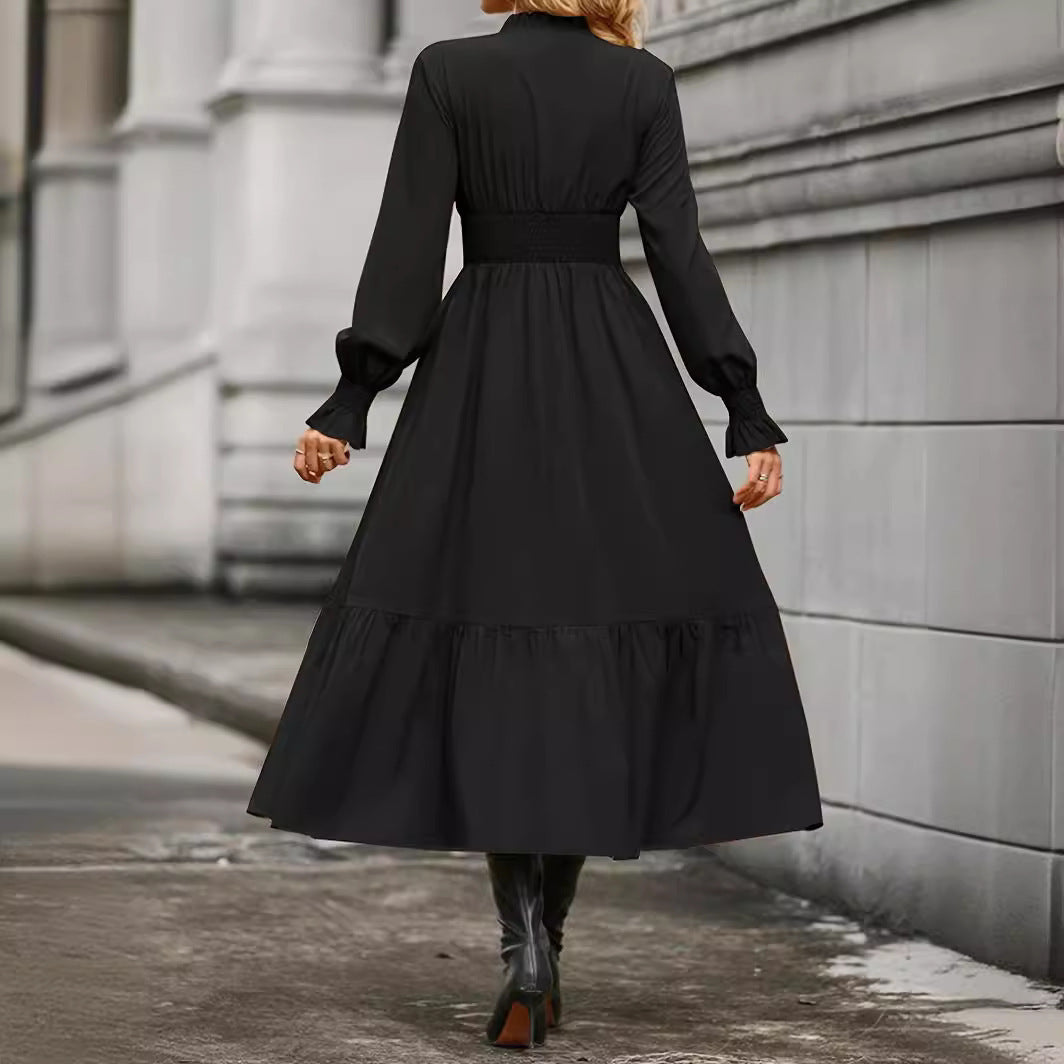 Elegant Lantern Sleeve Dress